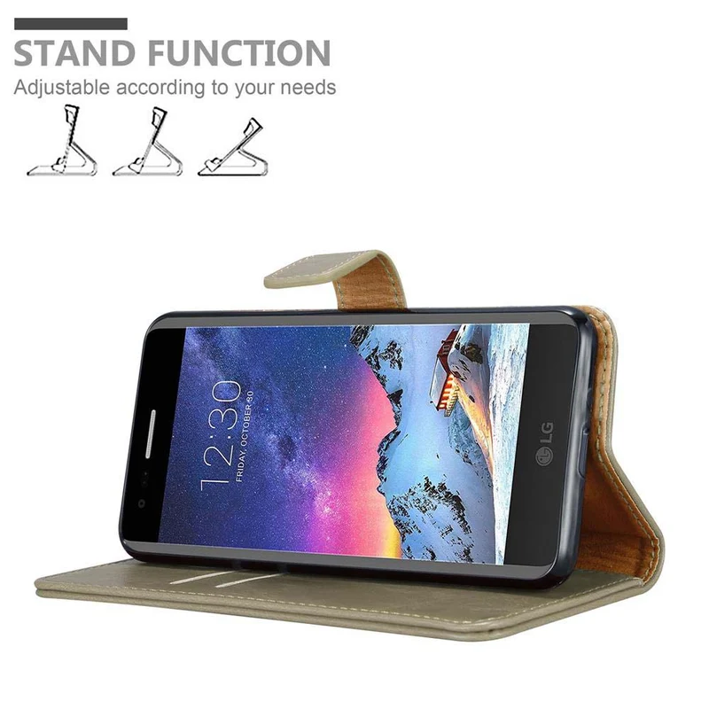 Cadorabo Hülle kompatibel mit LG K8 2017 Schutzhülle mit Magnetverschluss, Standfunktion und Kartenfach