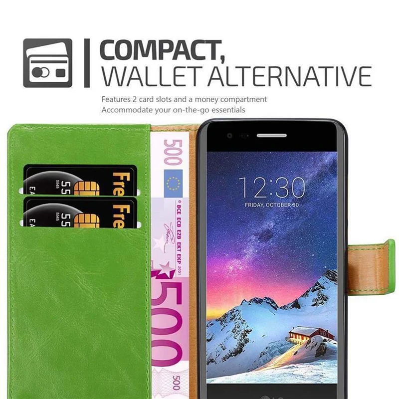 Cadorabo Hülle kompatibel mit LG K8 2017 Schutzhülle mit Magnetverschluss, Standfunktion und Kartenfach