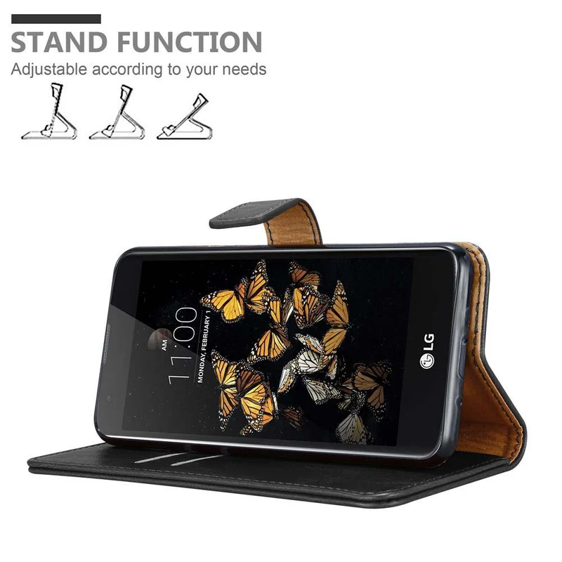 Cadorabo Hülle kompatibel mit LG K8 2016 Schutzhülle mit Magnetverschluss, Standfunktion und Kartenfach