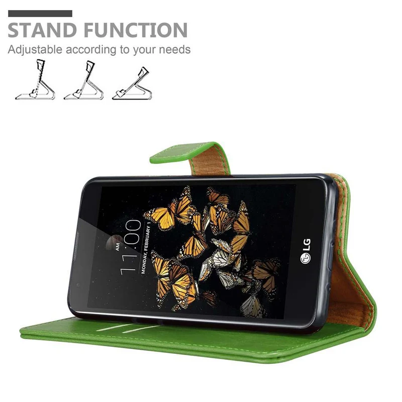 Cadorabo Hülle kompatibel mit LG K8 2016 Schutzhülle mit Magnetverschluss, Standfunktion und Kartenfach