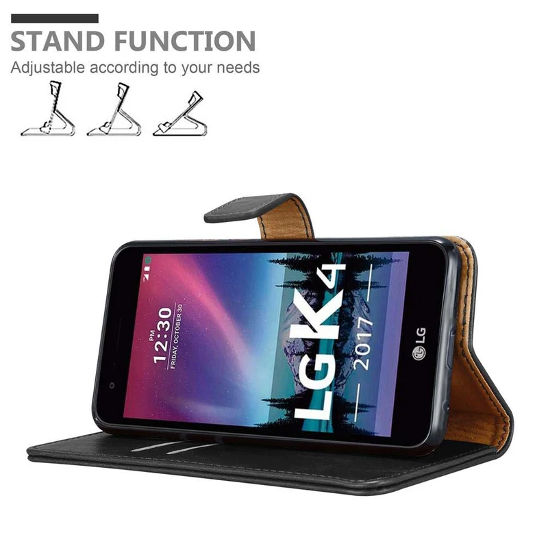 Cadorabo Hülle kompatibel mit LG K4 2017 Schutzhülle mit Magnetverschluss, Standfunktion und Kartenfach