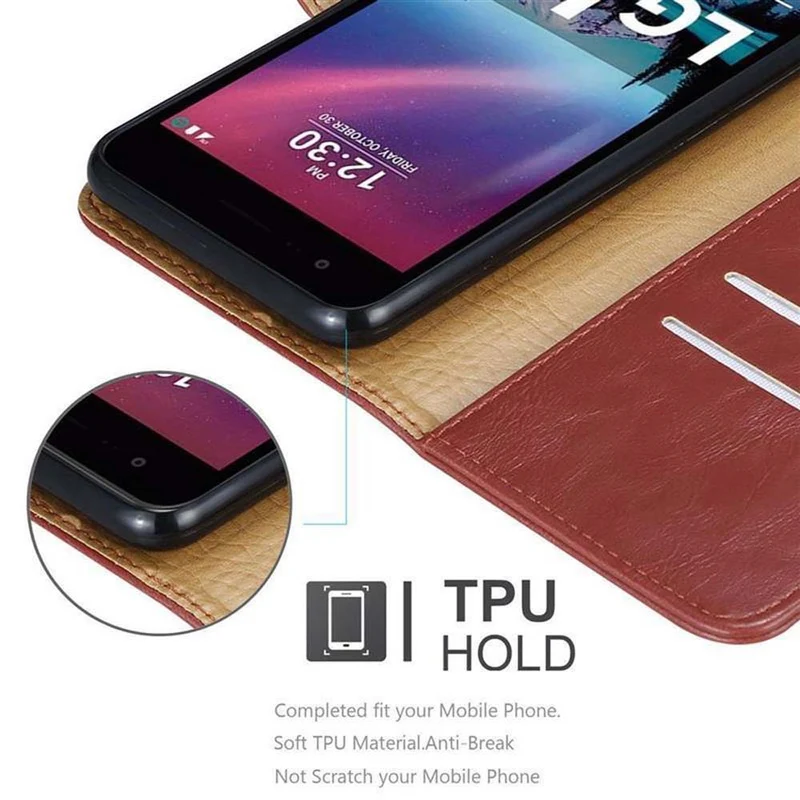 Cadorabo Hülle kompatibel mit LG K4 2017 Schutzhülle mit Magnetverschluss, Standfunktion und Kartenfach