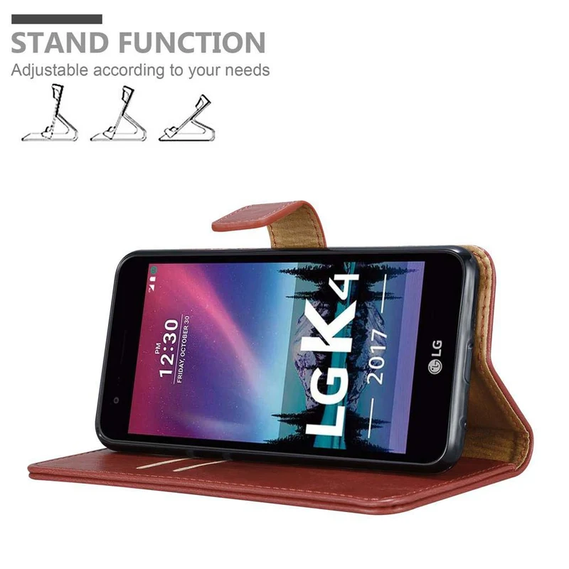 Cadorabo Hülle kompatibel mit LG K4 2017 Schutzhülle mit Magnetverschluss, Standfunktion und Kartenfach