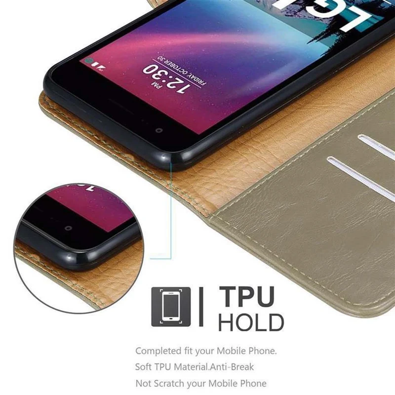 Cadorabo Hülle kompatibel mit LG K4 2017 Schutzhülle mit Magnetverschluss, Standfunktion und Kartenfach