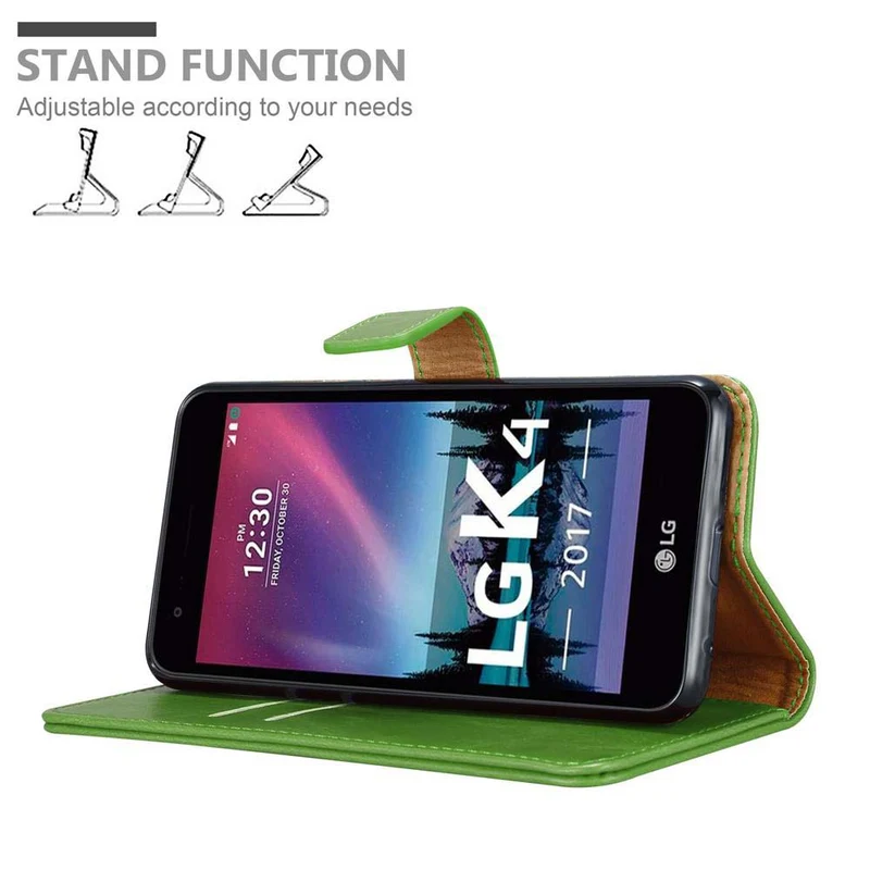 Cadorabo Hülle kompatibel mit LG K4 2017 Schutzhülle mit Magnetverschluss, Standfunktion und Kartenfach