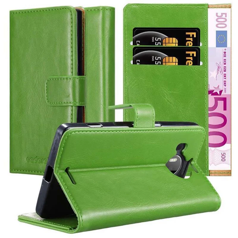 Cadorabo Hülle kompatibel mit Nokia Lumia 950 XL Schutzhülle mit Magnetverschluss, Standfunktion und Kartenfach