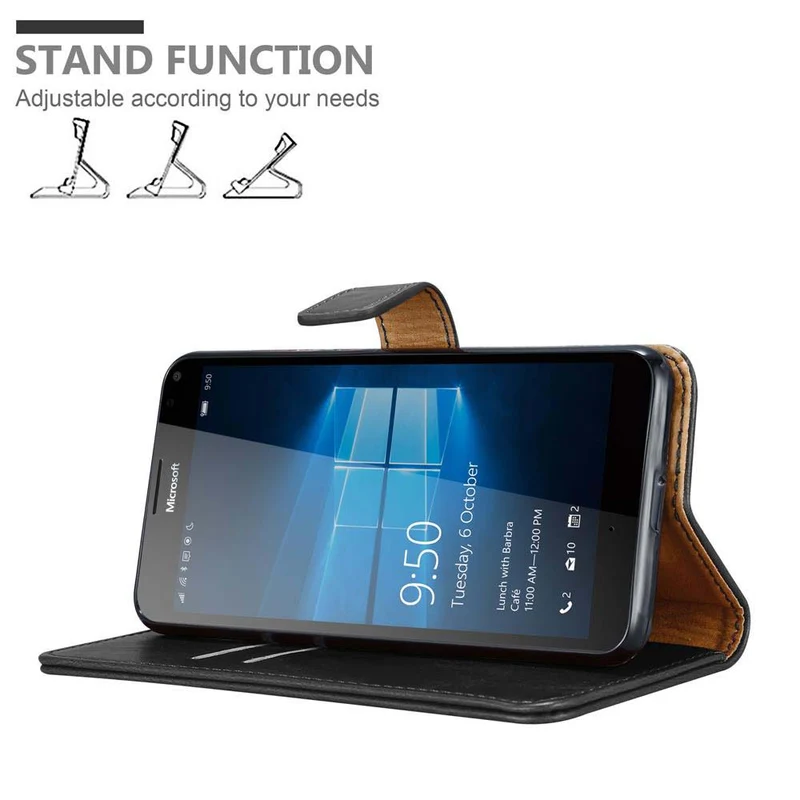 Cadorabo Hülle kompatibel mit Nokia Lumia 950 XL Schutzhülle mit Magnetverschluss, Standfunktion und Kartenfach