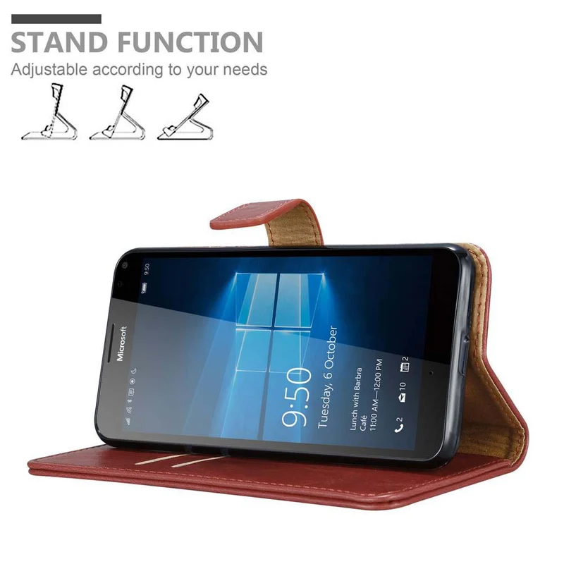 Cadorabo Hülle kompatibel mit Nokia Lumia 950 XL Schutzhülle mit Magnetverschluss, Standfunktion und Kartenfach
