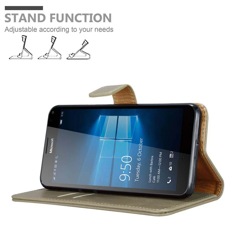 Cadorabo Hülle kompatibel mit Nokia Lumia 950 XL Schutzhülle mit Magnetverschluss, Standfunktion und Kartenfach
