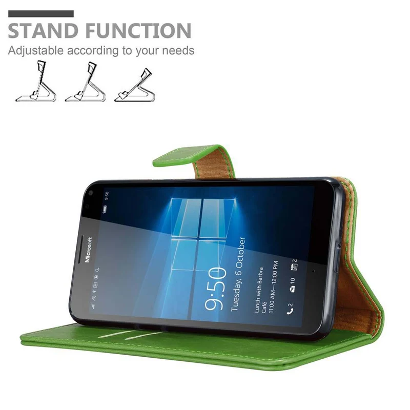 Cadorabo Hülle kompatibel mit Nokia Lumia 950 XL Schutzhülle mit Magnetverschluss, Standfunktion und Kartenfach