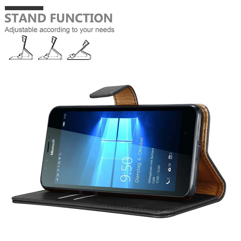 Cadorabo Hülle kompatibel mit Nokia Lumia 950 Schutzhülle mit Magnetverschluss, Standfunktion und Kartenfach