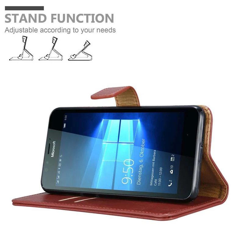 Cadorabo Hülle kompatibel mit Nokia Lumia 950 Schutzhülle mit Magnetverschluss, Standfunktion und Kartenfach