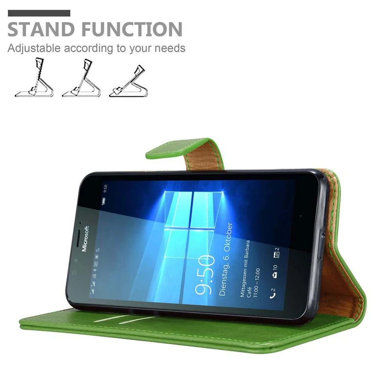 Cadorabo Hülle kompatibel mit Nokia Lumia 950 Schutzhülle mit Magnetverschluss, Standfunktion und Kartenfach