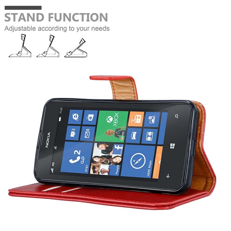 Cadorabo Hülle kompatibel mit Nokia Lumia 520 / 521 Schutzhülle mit Magnetverschluss, Standfunktion und Kartenfach