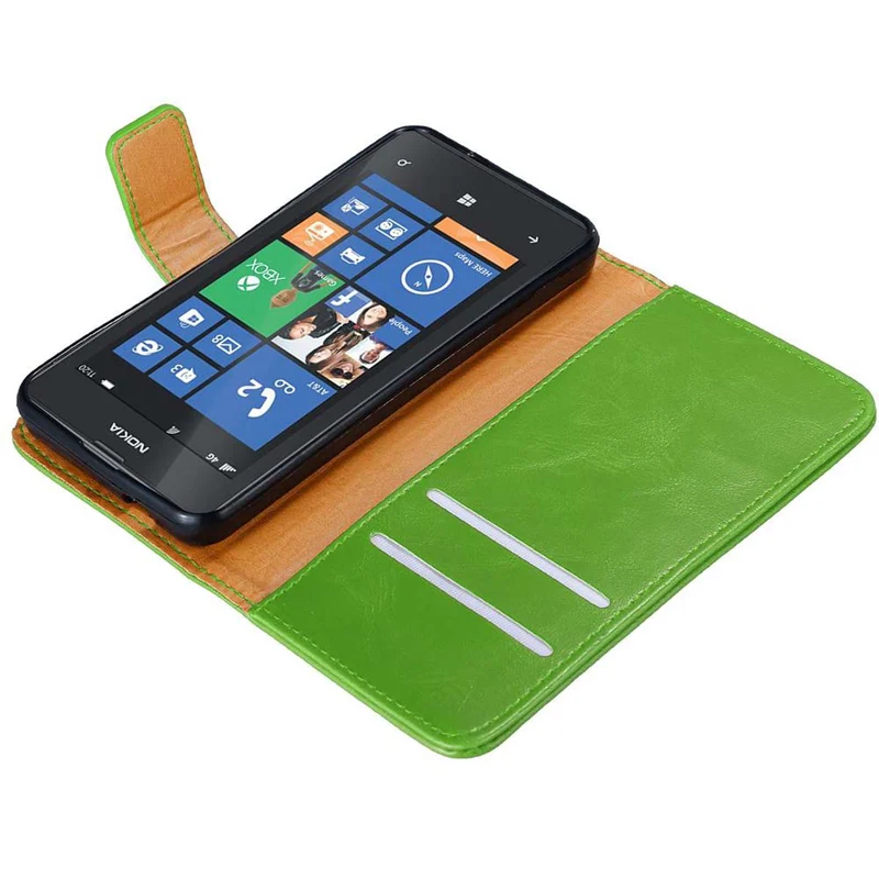 Cadorabo Hülle kompatibel mit Nokia Lumia 520 / 521 Schutzhülle mit Magnetverschluss, Standfunktion und Kartenfach