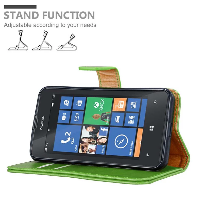 Cadorabo Hülle kompatibel mit Nokia Lumia 520 / 521 Schutzhülle mit Magnetverschluss, Standfunktion und Kartenfach