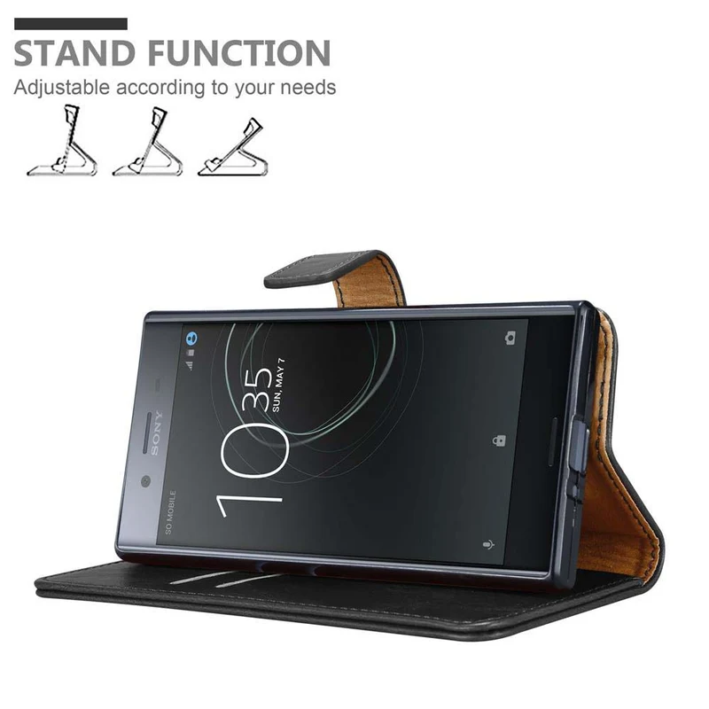Cadorabo Hülle kompatibel mit Sony Xperia XZ / XZs Schutzhülle mit Magnetverschluss, Standfunktion und Kartenfach