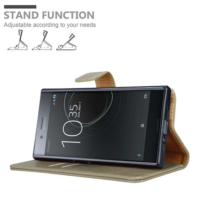 Cadorabo Hülle kompatibel mit Sony Xperia XZ / XZs Schutzhülle mit Magnetverschluss, Standfunktion und Kartenfach