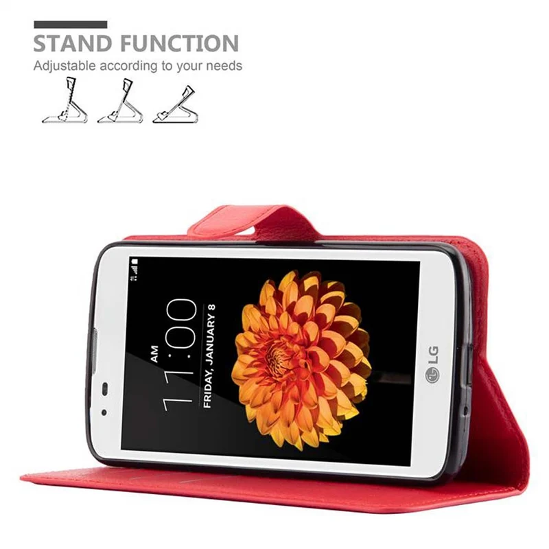 Cadorabo Hülle kompatibel mit LG K7 2016 Schutzhülle mit Magnetverschluss, Standfunktion und Kartenfach