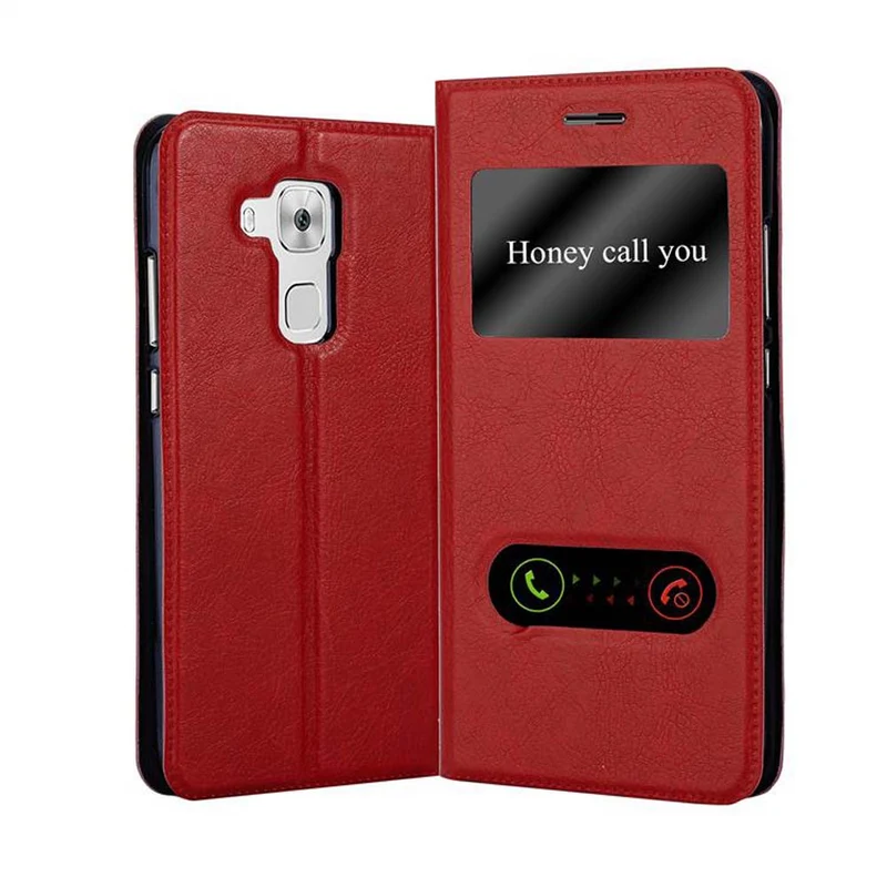 Cadorabo Hülle kompatibel mit Huawei NOVA PLUS Schutzhülle mit Magnetverschluss, Standfunktion und 2 Sichtfenstern