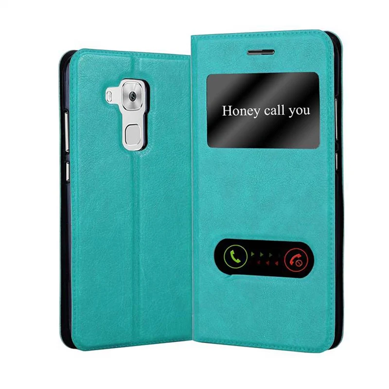 Cadorabo Hülle kompatibel mit Huawei NOVA PLUS Schutzhülle mit Magnetverschluss, Standfunktion und 2 Sichtfenstern