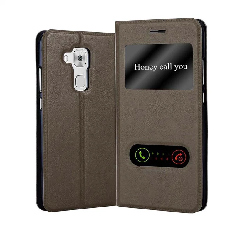 Cadorabo Hülle kompatibel mit Huawei NOVA PLUS Schutzhülle mit Magnetverschluss, Standfunktion und 2 Sichtfenstern