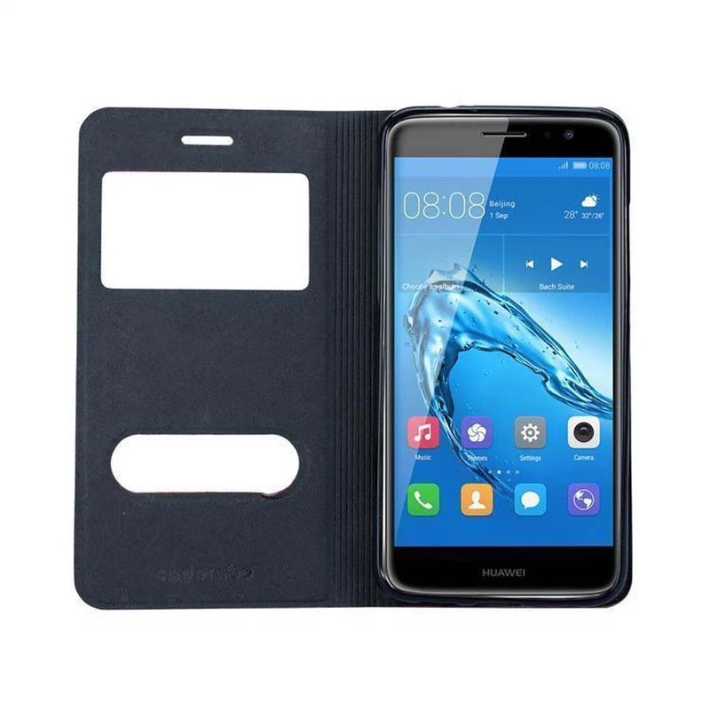 Cadorabo Hülle kompatibel mit Huawei NOVA PLUS Schutzhülle mit Magnetverschluss, Standfunktion und 2 Sichtfenstern