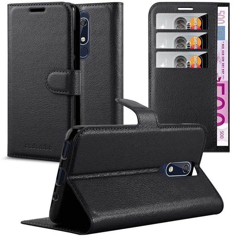 Cadorabo Hülle kompatibel mit Nokia 5,1 Schutzhülle mit Magnetverschluss, Standfunktion und Kartenfach