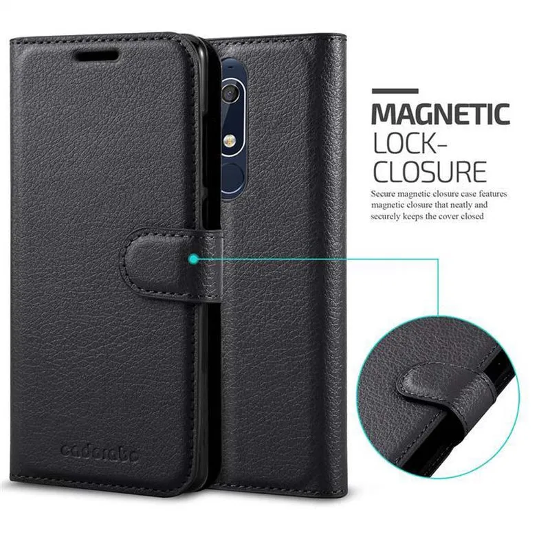 Cadorabo Hülle kompatibel mit Nokia 5,1 Schutzhülle mit Magnetverschluss, Standfunktion und Kartenfach
