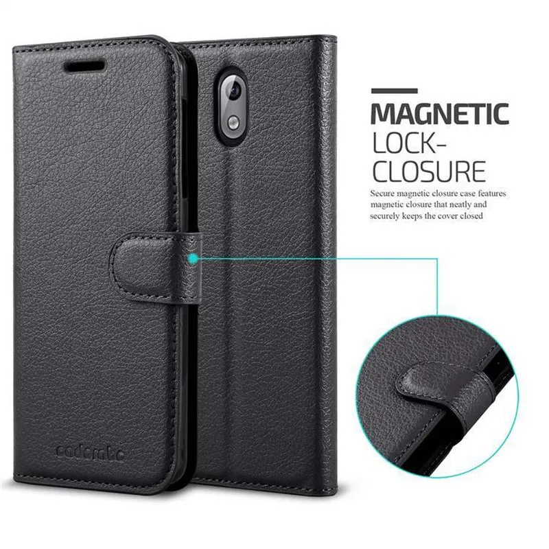 Cadorabo Hülle kompatibel mit Nokia 3,1 Schutzhülle mit Magnetverschluss, Standfunktion und Kartenfach