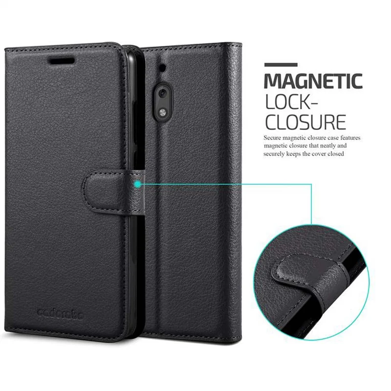 Cadorabo Hülle kompatibel mit Nokia 2,1 Schutzhülle mit Magnetverschluss, Standfunktion und Kartenfach
