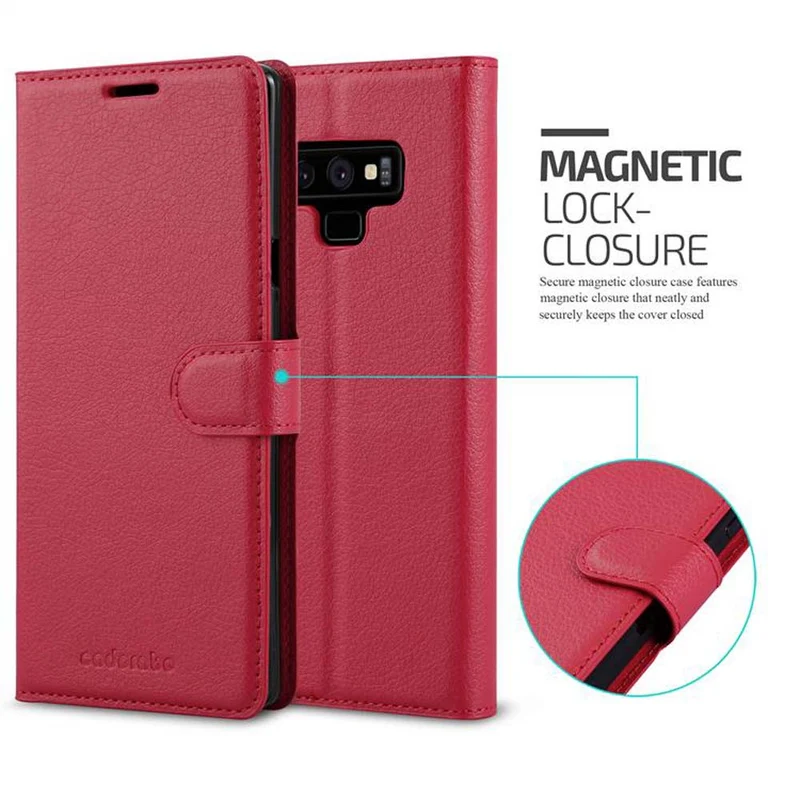 Cadorabo Hülle kompatibel mit Samsung Galaxy NOTE 9 Schutzhülle mit Magnetverschluss, Standfunktion und Kartenfach
