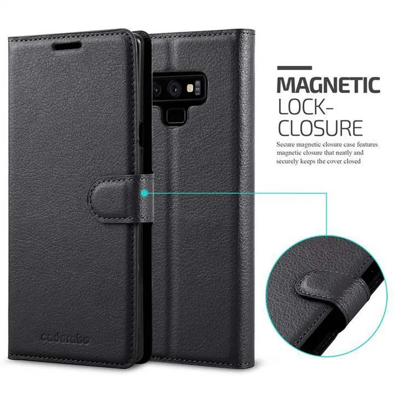 Cadorabo Hülle kompatibel mit Samsung Galaxy NOTE 9 Schutzhülle mit Magnetverschluss, Standfunktion und Kartenfach