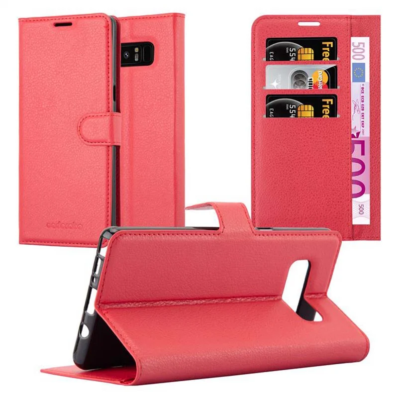 Cadorabo Hülle kompatibel mit Samsung Galaxy NOTE 8 Schutzhülle mit Magnetverschluss, Standfunktion und Kartenfach