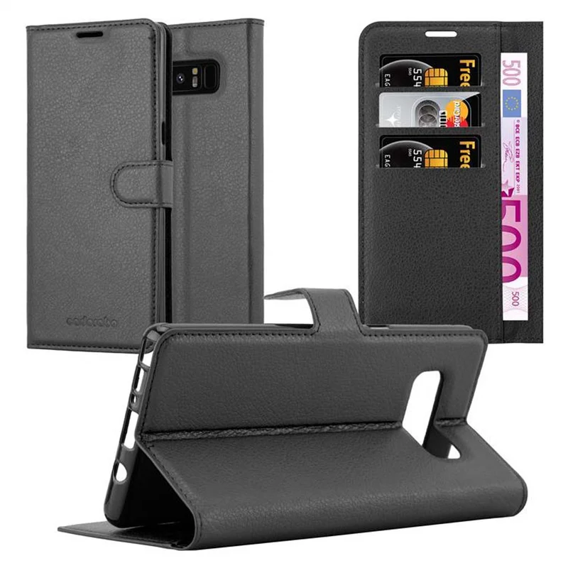 Cadorabo Hülle kompatibel mit Samsung Galaxy NOTE 8 Schutzhülle mit Magnetverschluss, Standfunktion und Kartenfach