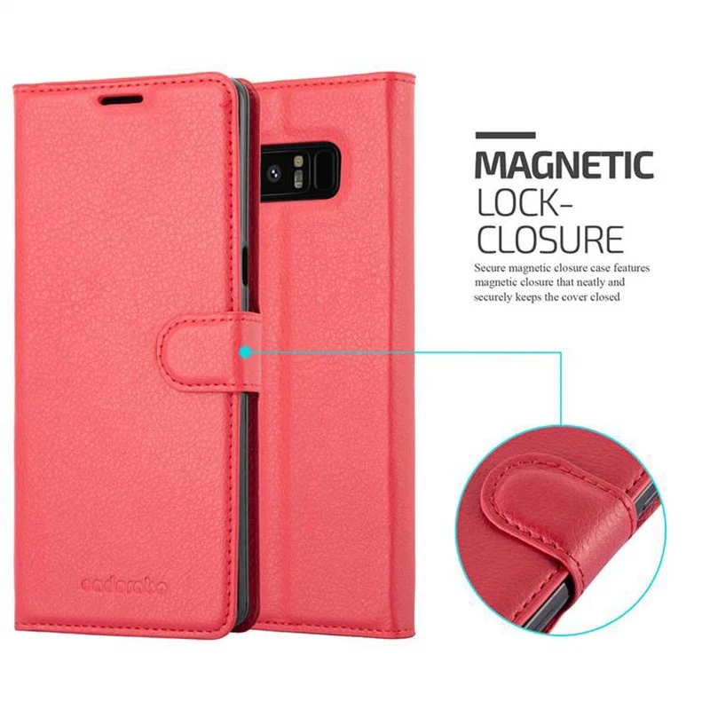 Cadorabo Hülle kompatibel mit Samsung Galaxy NOTE 8 Schutzhülle mit Magnetverschluss, Standfunktion und Kartenfach