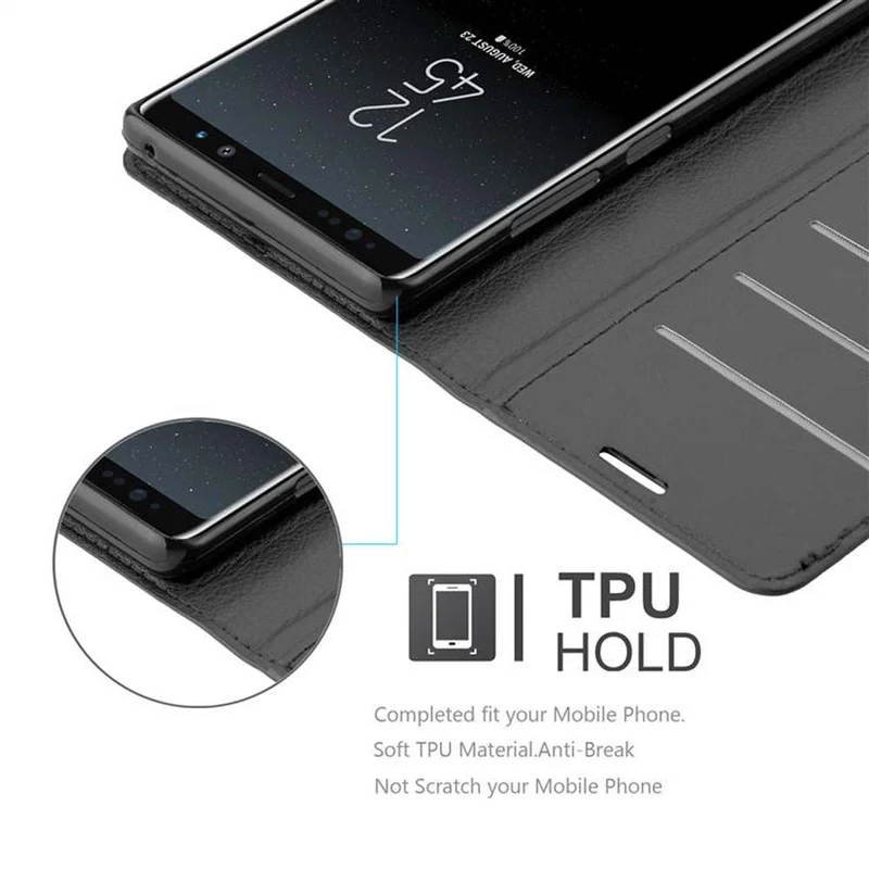 Cadorabo Hülle kompatibel mit Samsung Galaxy NOTE 8 Schutzhülle mit Magnetverschluss, Standfunktion und Kartenfach