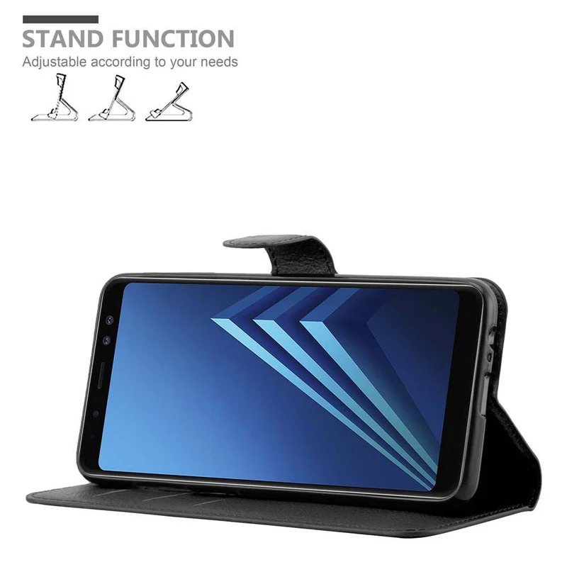 Cadorabo Hülle kompatibel mit Samsung Galaxy A8 2018 Schutzhülle mit Magnetverschluss, Standfunktion und Kartenfach