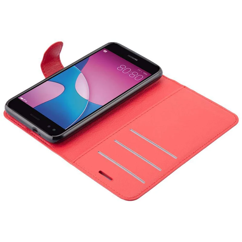 Cadorabo Hülle kompatibel mit Huawei Enjoy 7 Schutzhülle mit Magnetverschluss, Standfunktion und Kartenfach