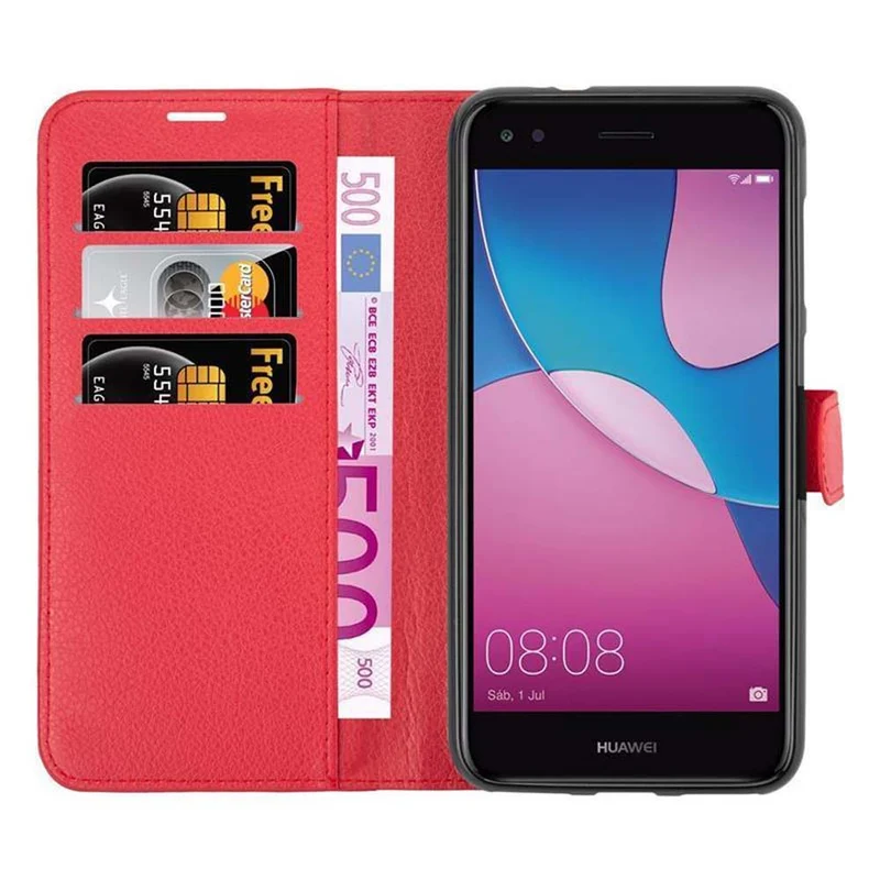 Cadorabo Hülle kompatibel mit Huawei Enjoy 7 Schutzhülle mit Magnetverschluss, Standfunktion und Kartenfach