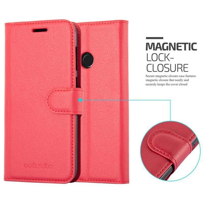 Cadorabo Hülle kompatibel mit Huawei Enjoy 7 Schutzhülle mit Magnetverschluss, Standfunktion und Kartenfach