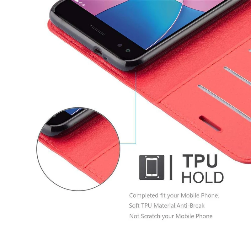Cadorabo Hülle kompatibel mit Huawei Enjoy 7 Schutzhülle mit Magnetverschluss, Standfunktion und Kartenfach