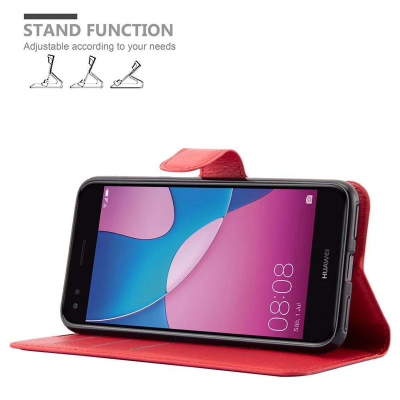 Cadorabo Hülle kompatibel mit Huawei Enjoy 7 Schutzhülle mit Magnetverschluss, Standfunktion und Kartenfach