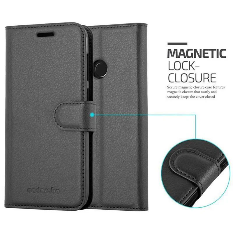 Cadorabo Hülle kompatibel mit Huawei Enjoy 7 Schutzhülle mit Magnetverschluss, Standfunktion und Kartenfach
