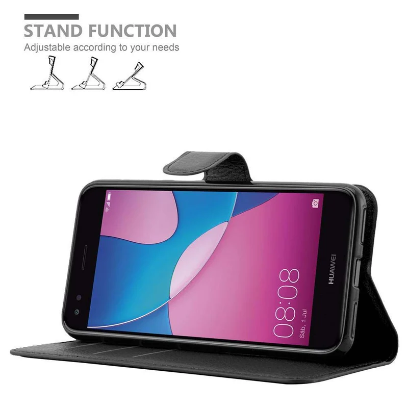 Cadorabo Hülle kompatibel mit Huawei Enjoy 7 Schutzhülle mit Magnetverschluss, Standfunktion und Kartenfach