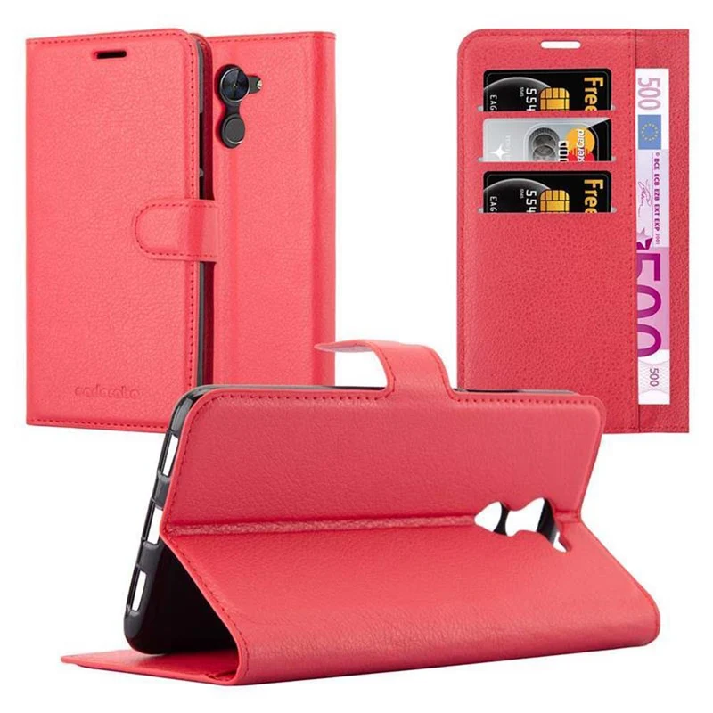 Cadorabo Hülle kompatibel mit Huawei Enjoy 7 PLUS Schutzhülle mit Magnetverschluss, Standfunktion und Kartenfach