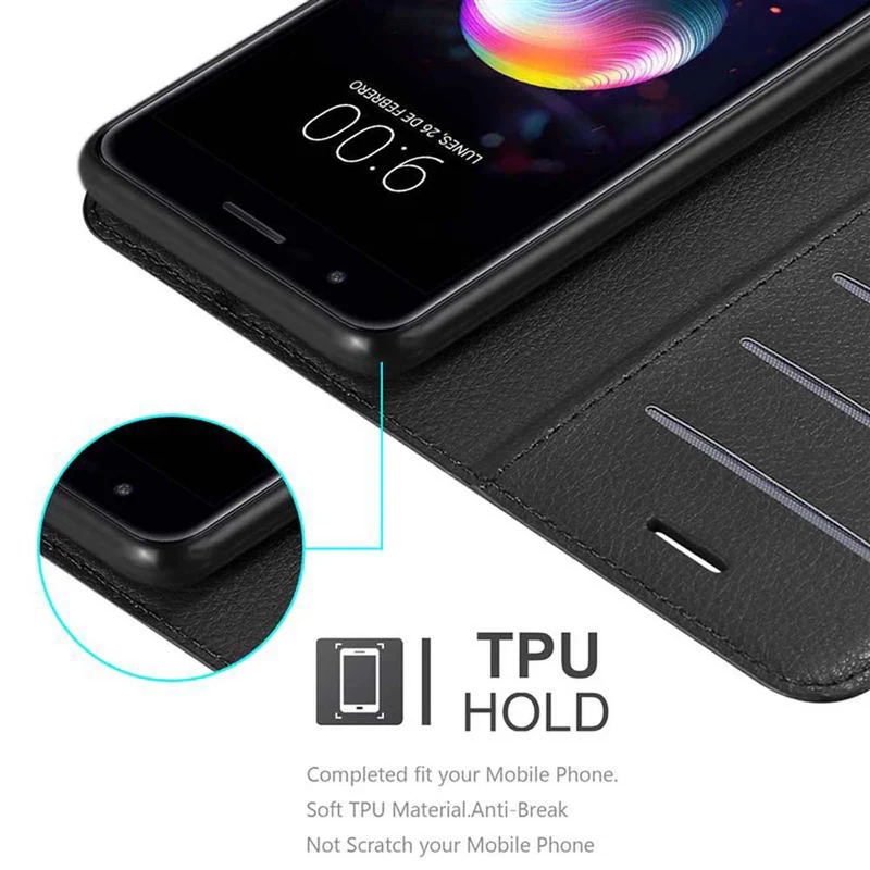Cadorabo Hülle kompatibel mit LG K10 2018 / K11 / K11 PLUS Schutzhülle mit Magnetverschluss, Standfunktion und Kartenfach