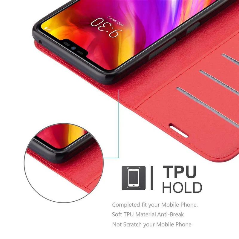 Cadorabo Hülle kompatibel mit LG G7 ThinQ / FIT / ONE Schutzhülle mit Magnetverschluss, Standfunktion und Kartenfach