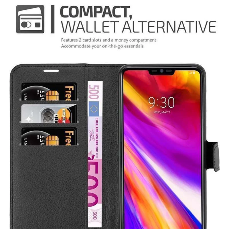Cadorabo Hülle kompatibel mit LG G7 ThinQ / FIT / ONE Schutzhülle mit Magnetverschluss, Standfunktion und Kartenfach