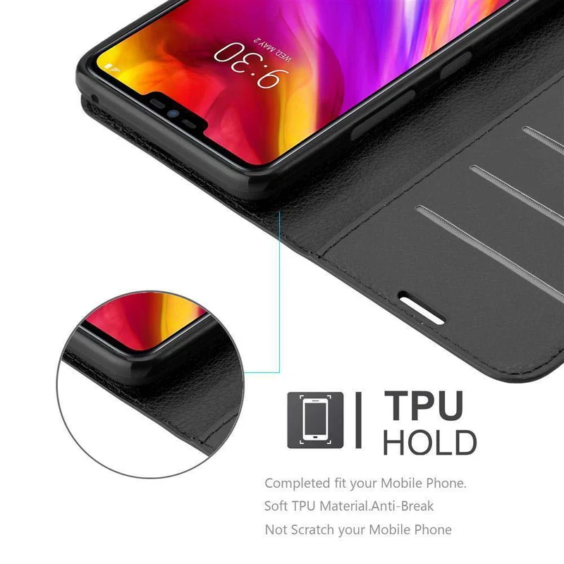 Cadorabo Hülle kompatibel mit LG G7 ThinQ / FIT / ONE Schutzhülle mit Magnetverschluss, Standfunktion und Kartenfach